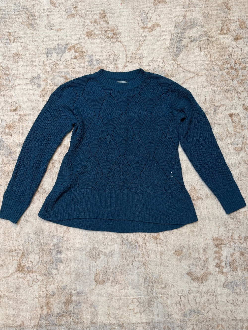 Sonoma Teal Textured Crewneck Sweater